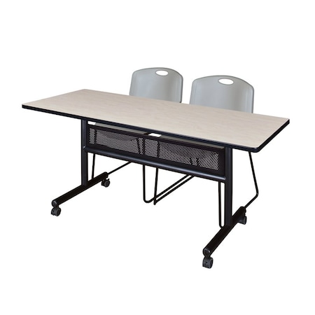 Kobe Rectangle FlipTop Table, 60" W, 29" H, Laminate Top, Maple MKFTM6024PL44GY